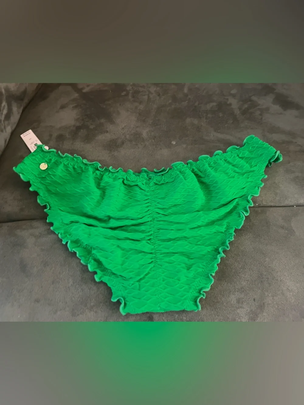 Green Ruffle Bikini Bottom - Picture 2 of 5